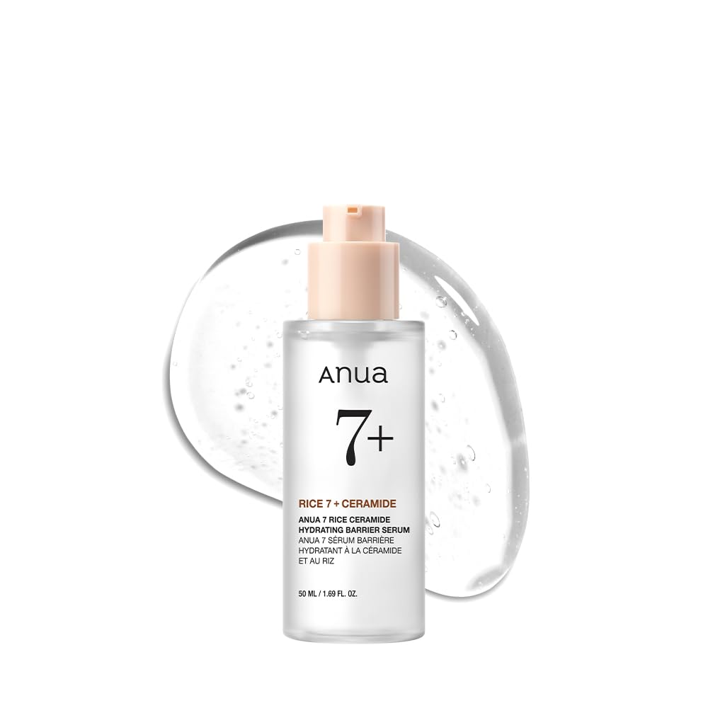 ANUA Rice Ceramide 7 Hydrating Barrier Serum – Brightening and Moisturizing Face Serum with Rice, Hyaluronic Acid, and Niacinamide, Perfume-Free, Non-Comedogenic for Glass…