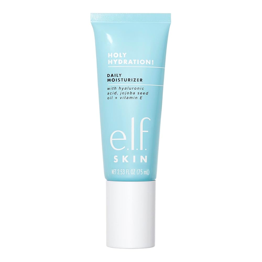 e.l.f. SKIN Holy Hydration! Every day Moisturizer, Extremely-Hydrating Formulation with Aloe, Jojoba Oil, and Shea Butter, Vegan & Cruelty-Free, 2.53 Fl Oz