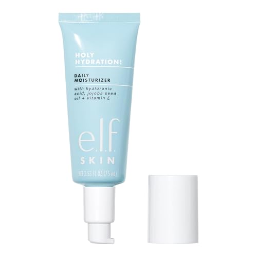 e.l.f. SKIN Holy Hydration! Every day Moisturizer, Extremely-Hydrating Formulation with Aloe, Jojoba Oil, and Shea Butter, Vegan & Cruelty-Free, 2.53 Fl Oz