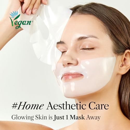 The Face Store At-Residence Aesthetics Vegan Collagen Sheet Masks for Korean Glass Pores and skin, Unique & Vita-Firming Hydrogel Masks, Anti-Ageing Vitamin Infused Face Masks for Firmness