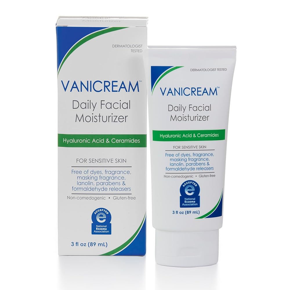 Vanicream Each day Facial Moisturizer for Delicate Pores and skin – Enriched with Ceramides and Hyaluronic Acid, Free from Widespread Irritants, 3 fl oz (Single Pack)